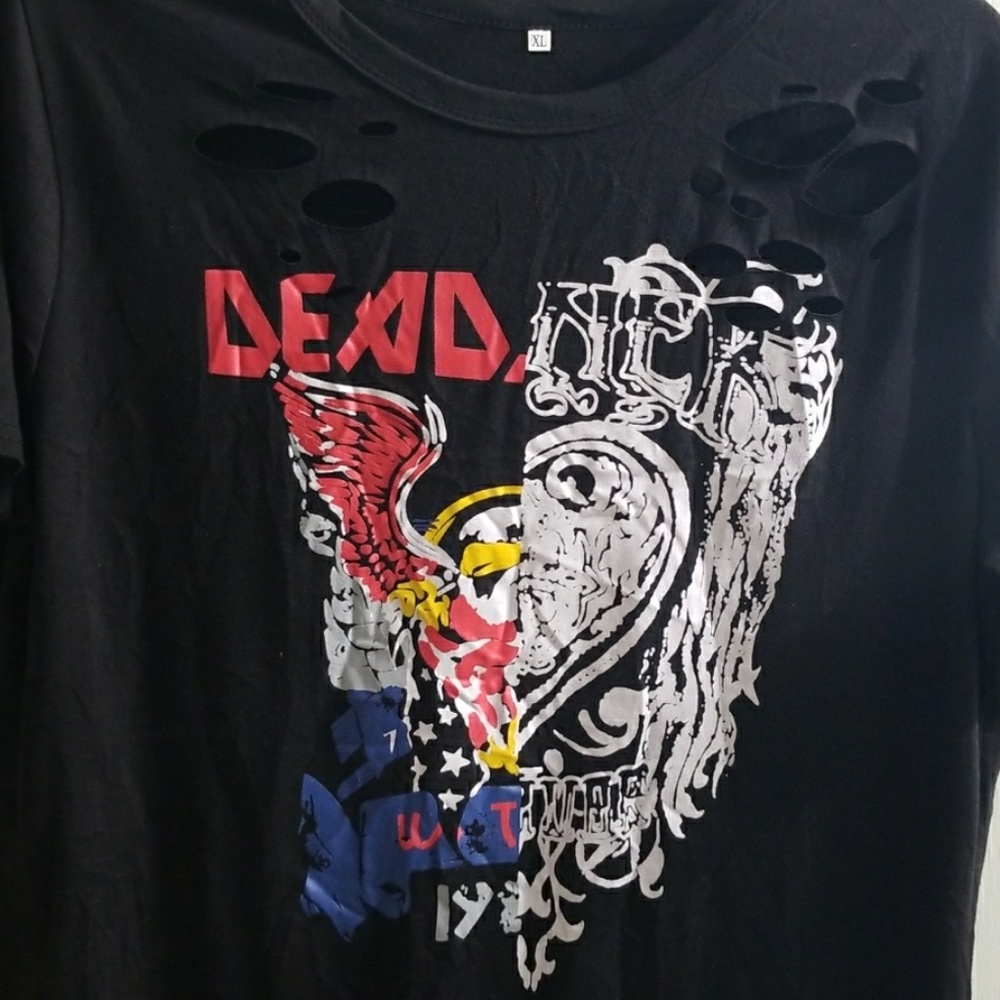 Sexy rock graphic shirt dress size XL